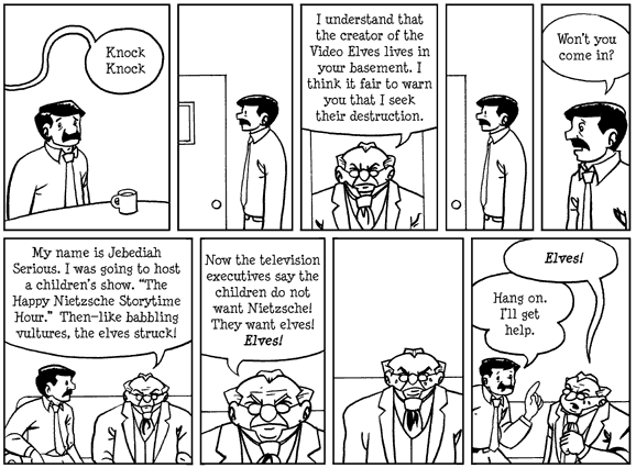The discarded page from Bob vs. Elves.