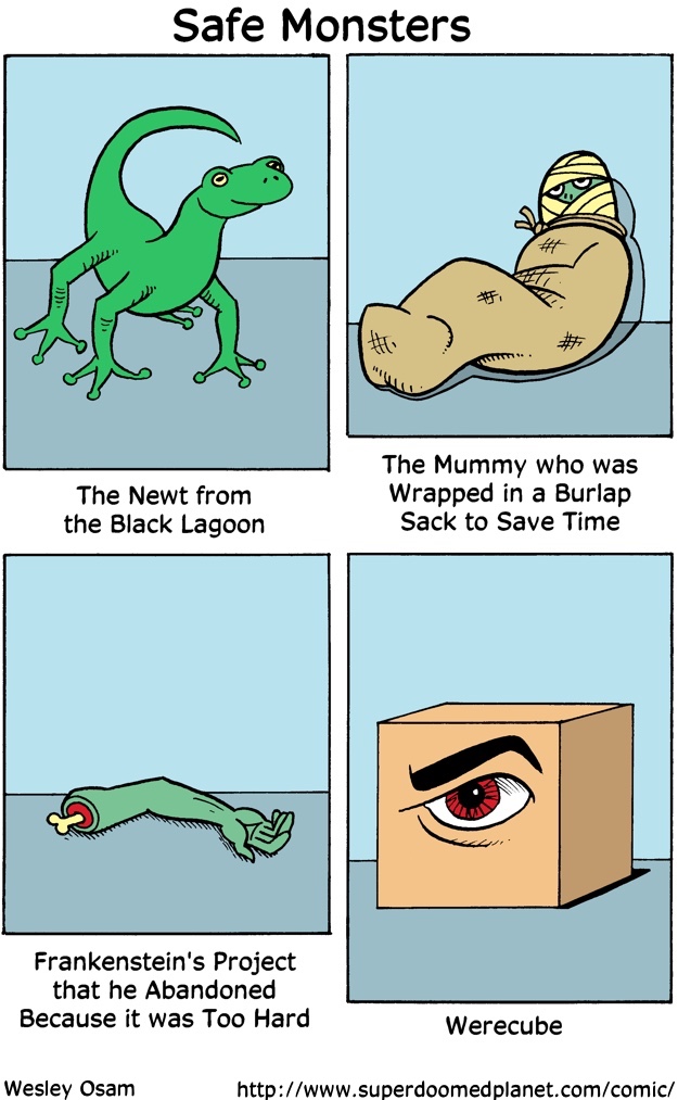 Cartoon--Safe Monsters